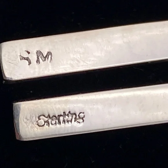 Sterling Silver Earrings Turquoise Inlaid 2” Length Fish Hook Back New - Picture 4 of 8